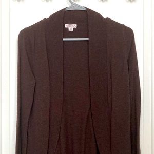 Brown open cardigan
